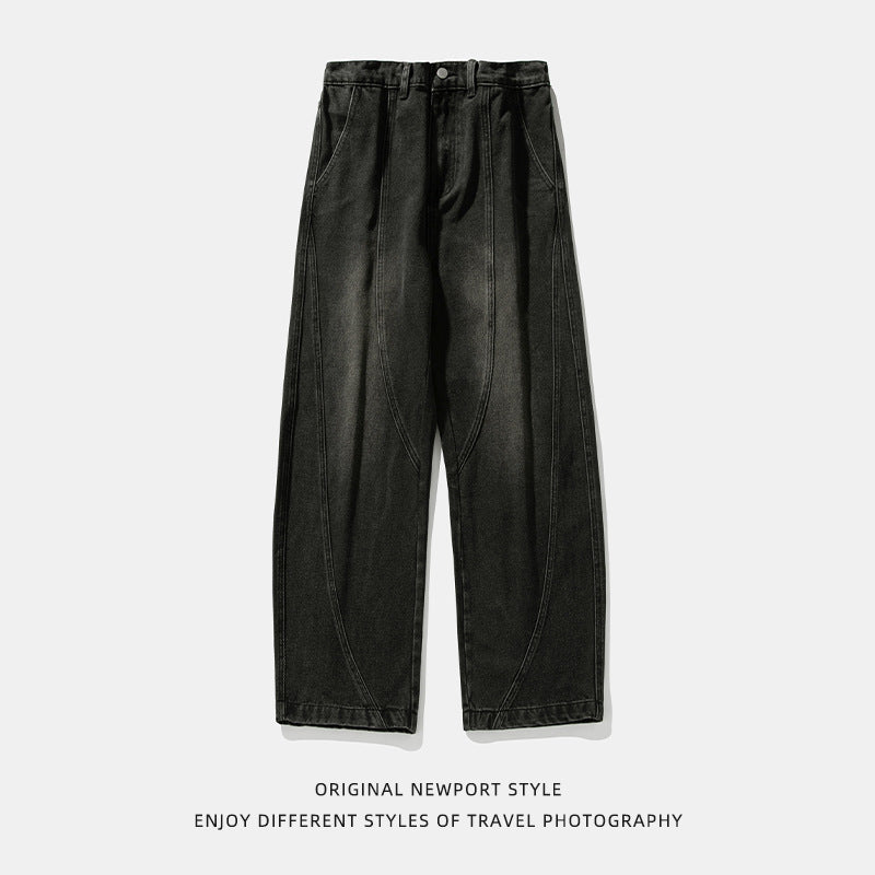 Washed Wide Leg Denim Jeans
