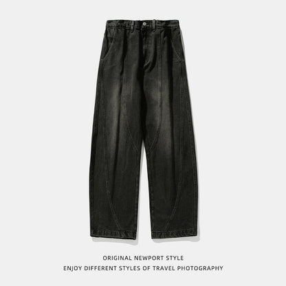Washed Wide Leg Denim Jeans