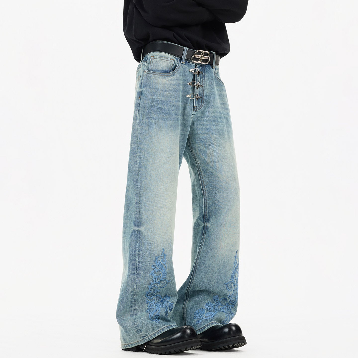 Distressed Bootcut Jeans
