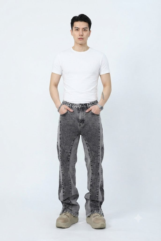 Panel Stitch Denim Jeans