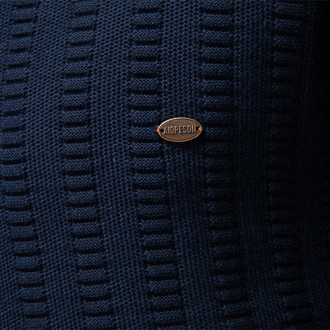 Striped Jacquard Zip Sweater