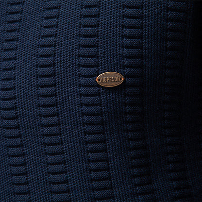 Striped Jacquard Zip Sweater