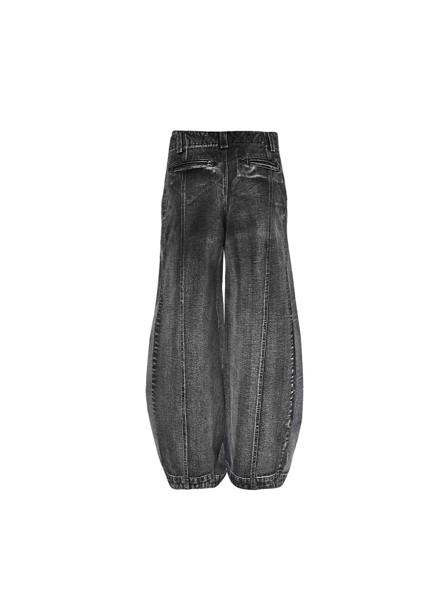 Mid Waist Wide Leg Denim Pants