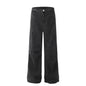 Stitching Wide Leg Jeans Retro Cotton Style
