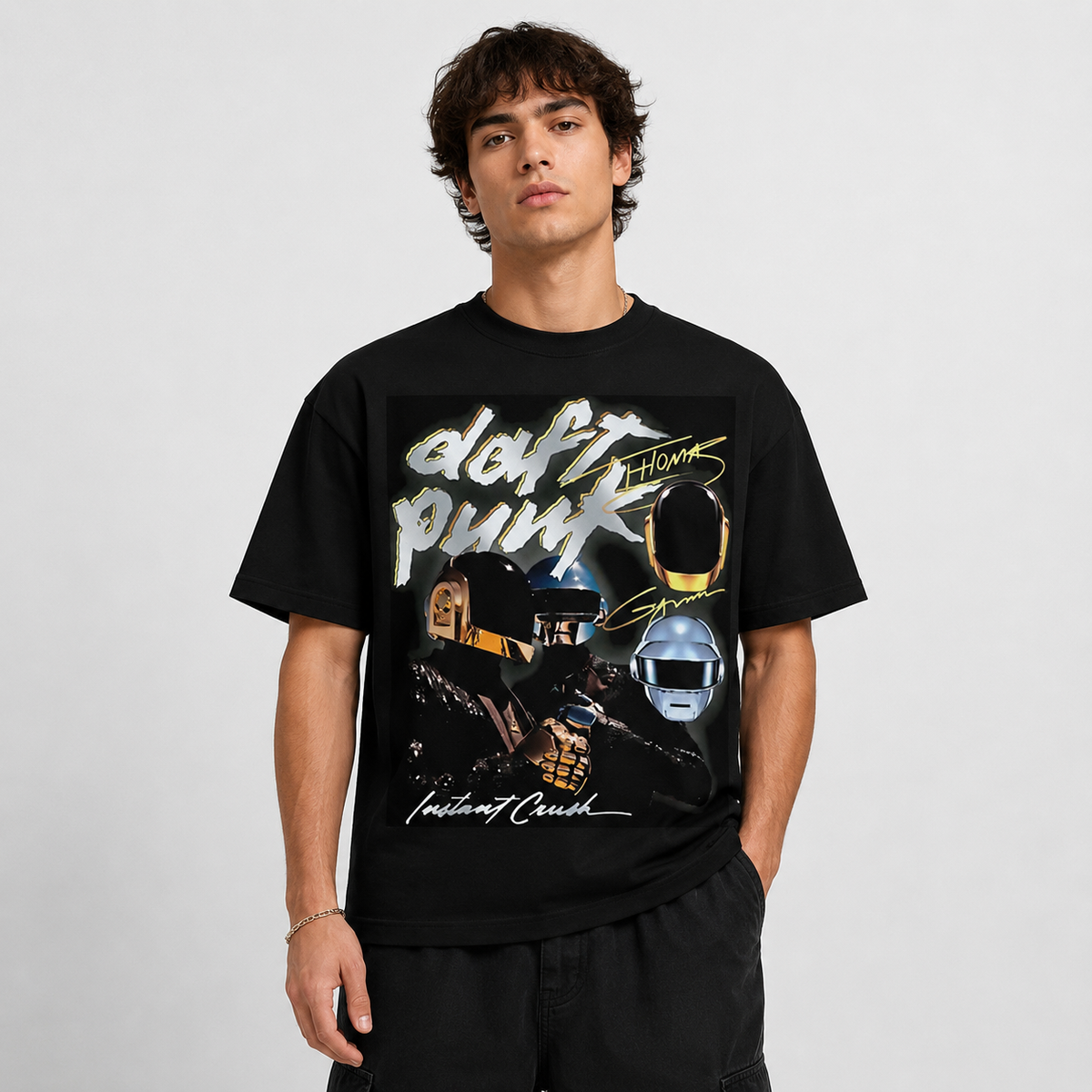 Daft Punk T Shirt Vintage Cotton Graphic Tee