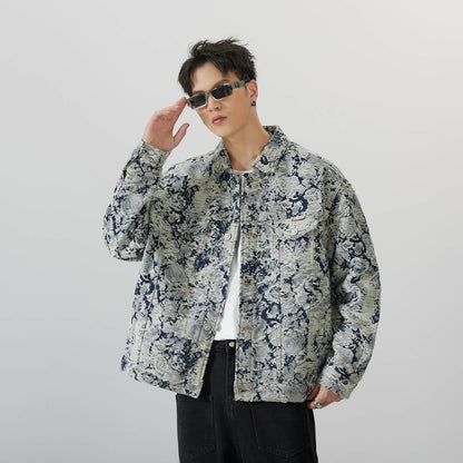 Oversized Denim Floral Jacket