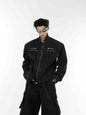Metal Design Collarless Jacket