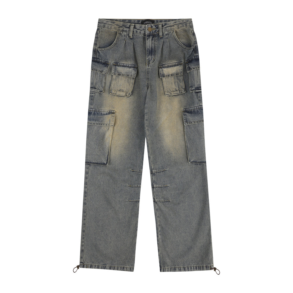 Vintage Washed Cargo Jeans