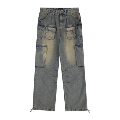Vintage Washed Cargo Jeans