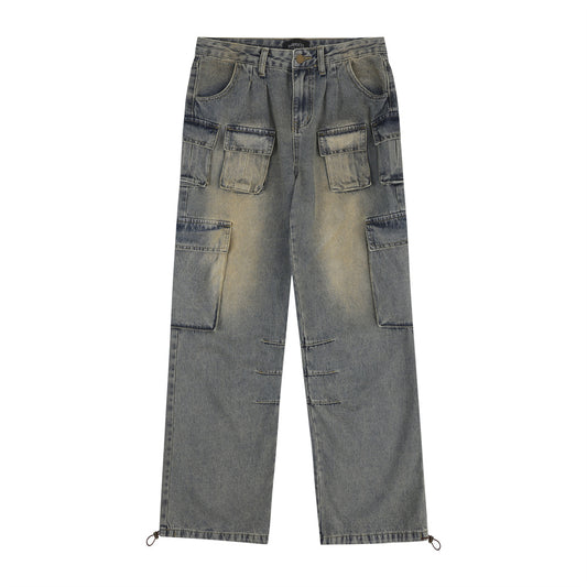 Vintage Washed Cargo Jeans