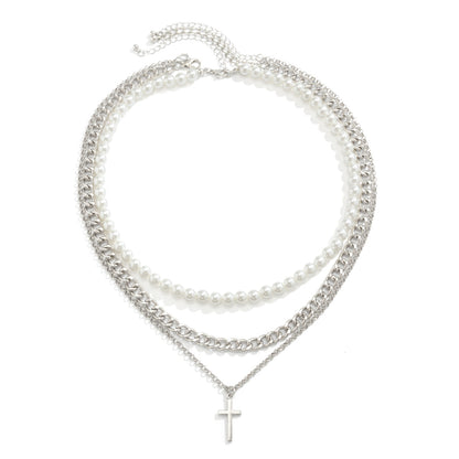 Pearl Cross Necklace