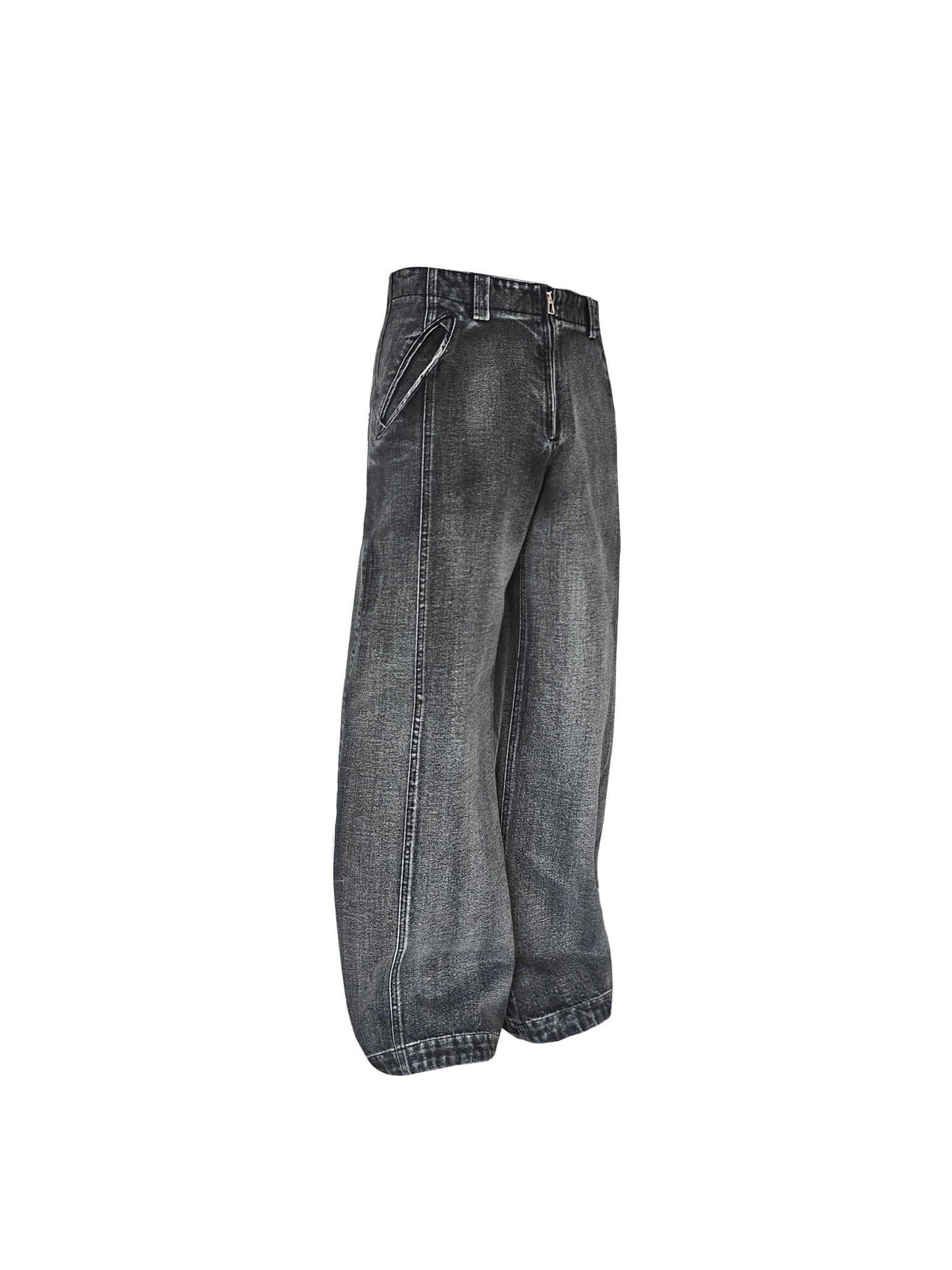 Mid Waist Wide Leg Denim Pants