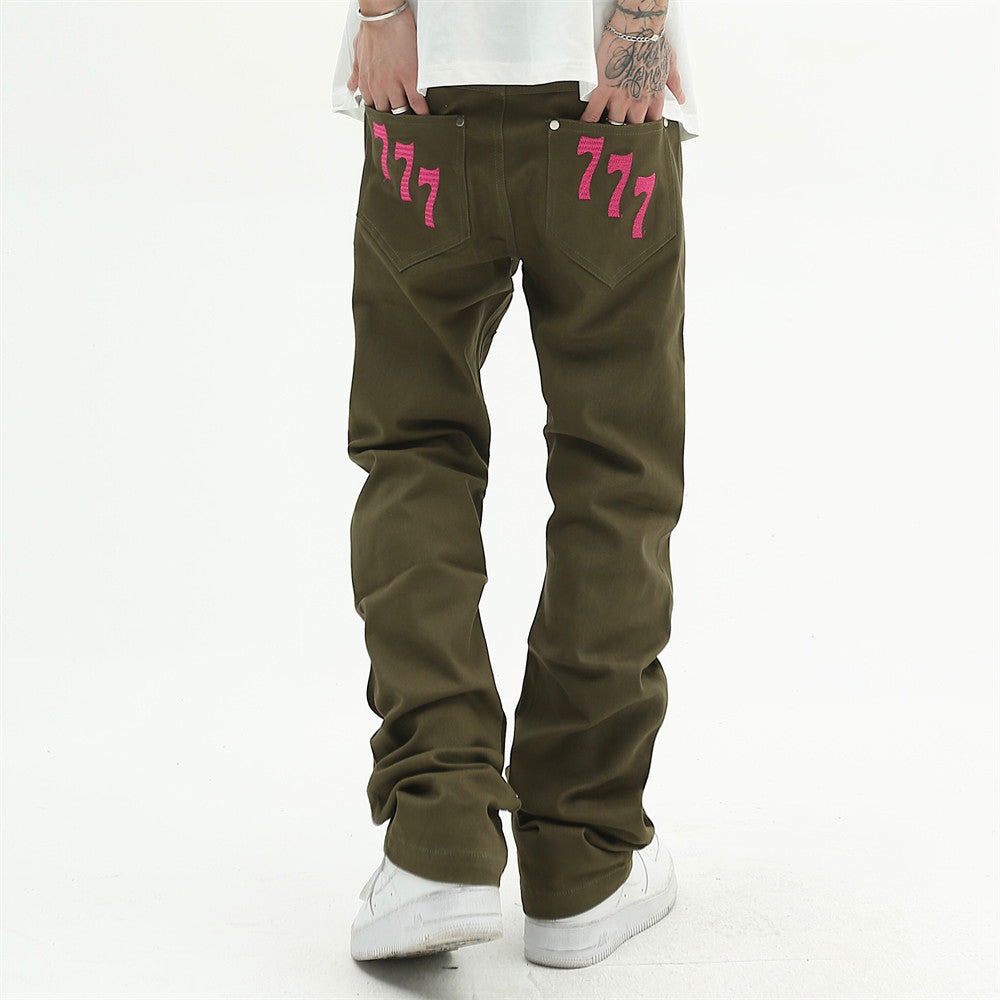 Lucky 7 Embroidered Jeans