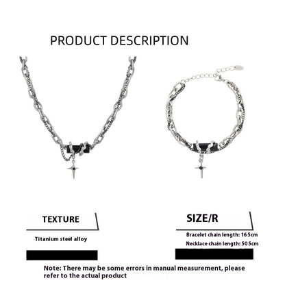 Onyx Cross Charm Bracelet