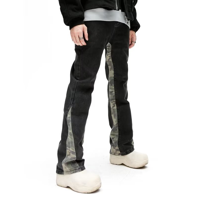Camo Panel Stitched Jeans