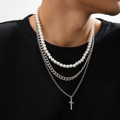 Pearl Cross Necklace
