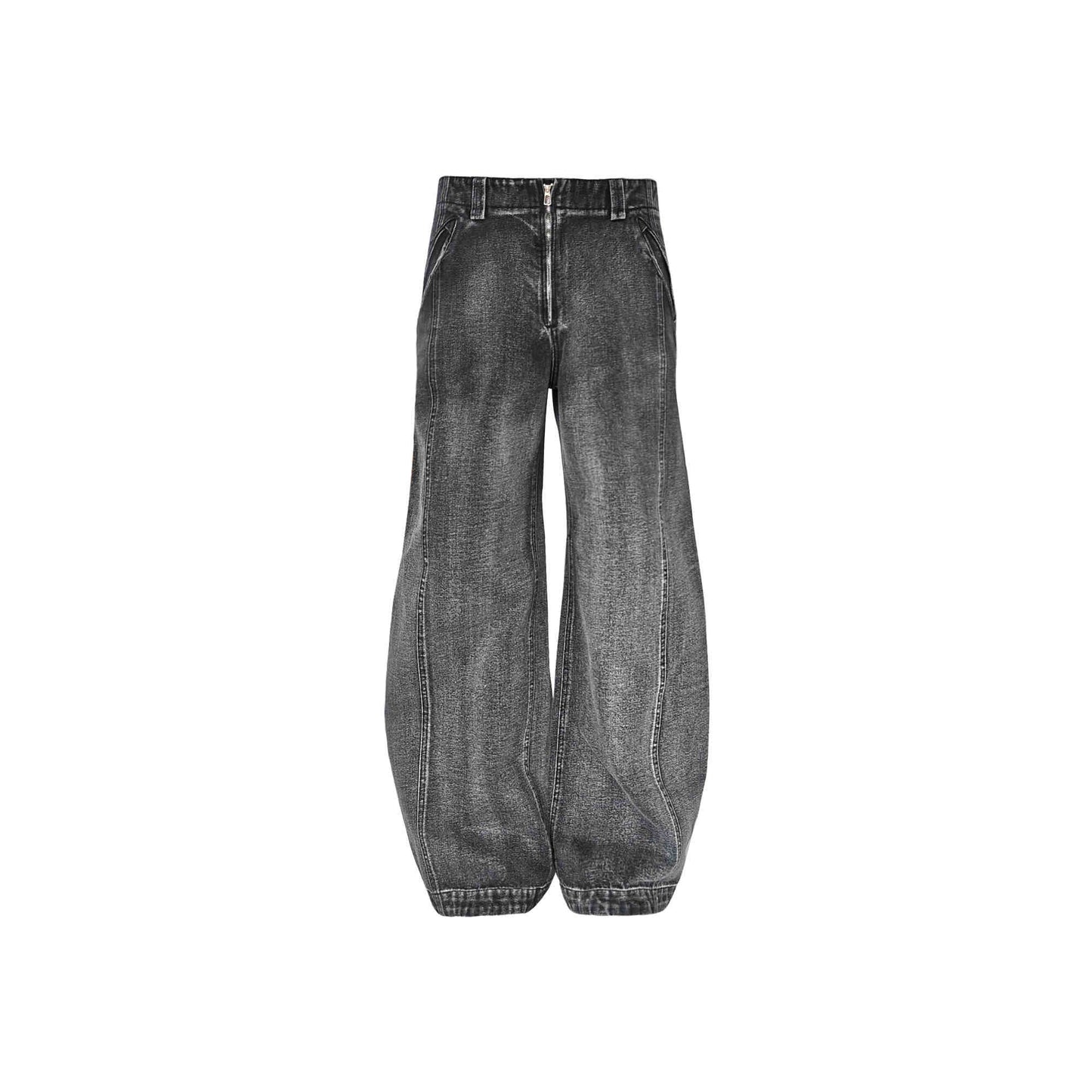 Mid Waist Wide Leg Denim Pants