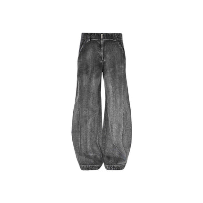 Mid Waist Wide Leg Denim Pants