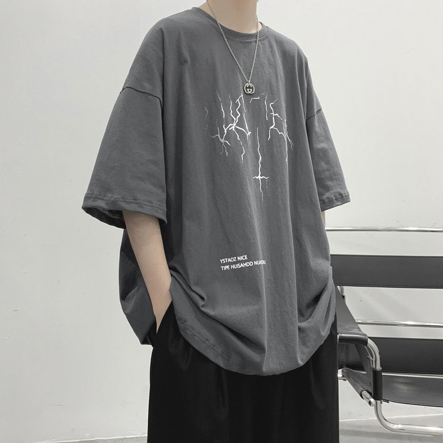 Lightning Graphic Oversized Tee