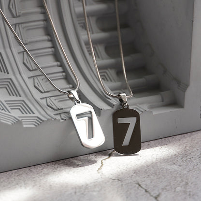 Lucky 7 Steel Pendant Necklace