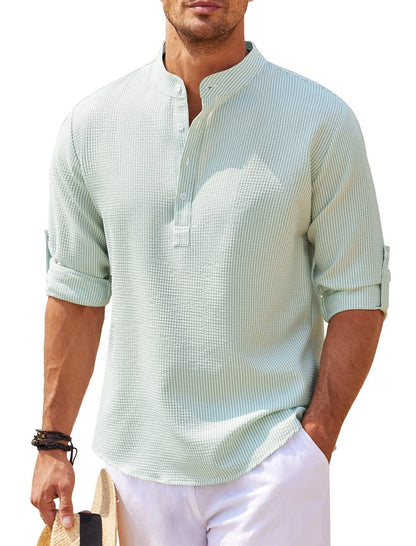 Long Sleeve Casual Stand Collar Shirt