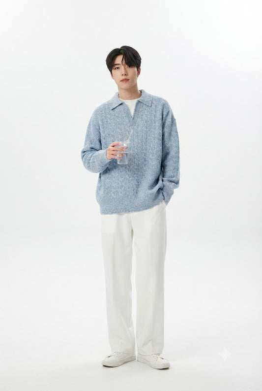 Retro Lapel Pullover Sweater