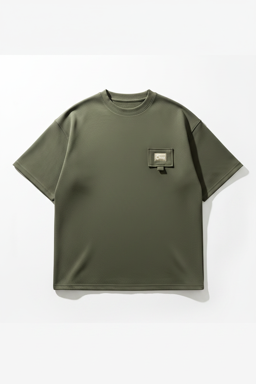 "C-Drive" Waffle Knit Tee - Flat Lay