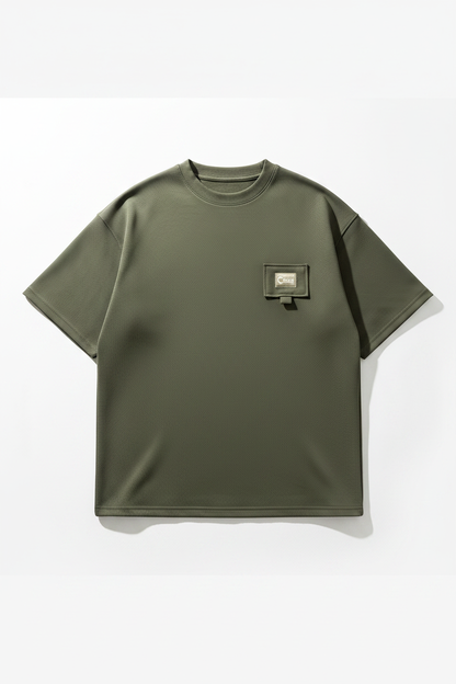 "C-Drive" Waffle Knit Tee - Flat Lay