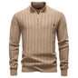 Striped Jacquard Zip Sweater