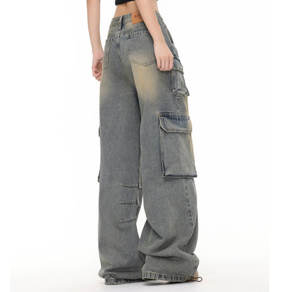 Vintage Washed Cargo Jeans