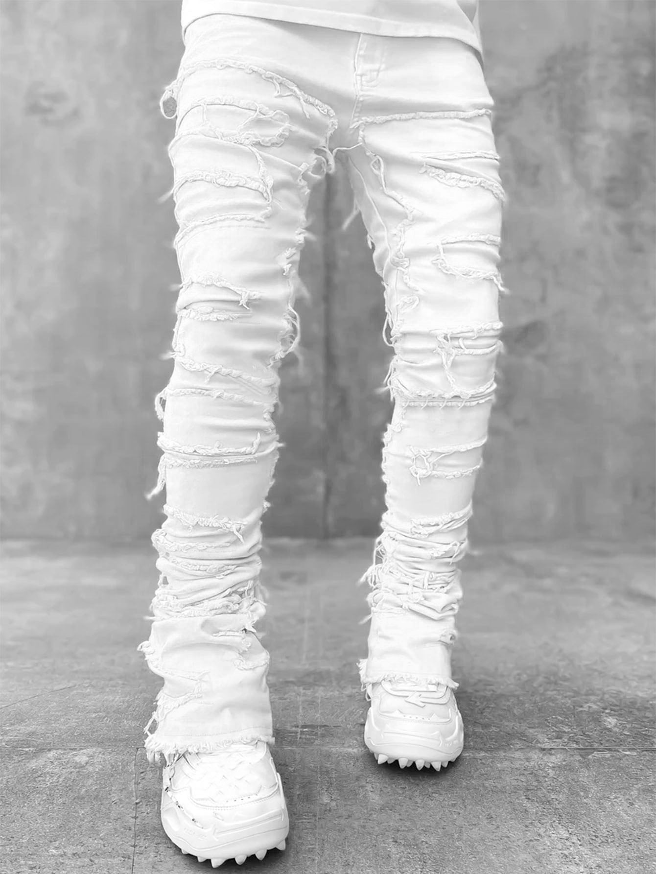 Fringe Patch Stacked Jeans