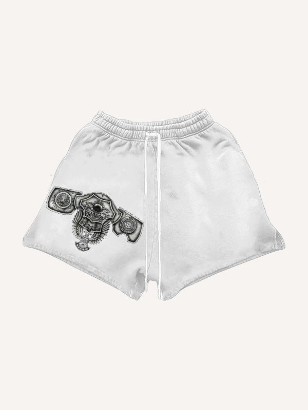 Vintage Graphic Casual Shorts