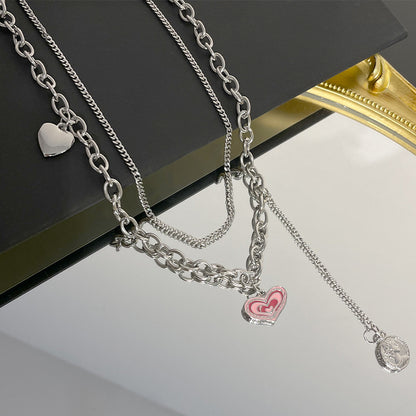 Double Layers Loving Heart Necklace