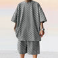 Jacquard Plaid Tee & Shorts Set