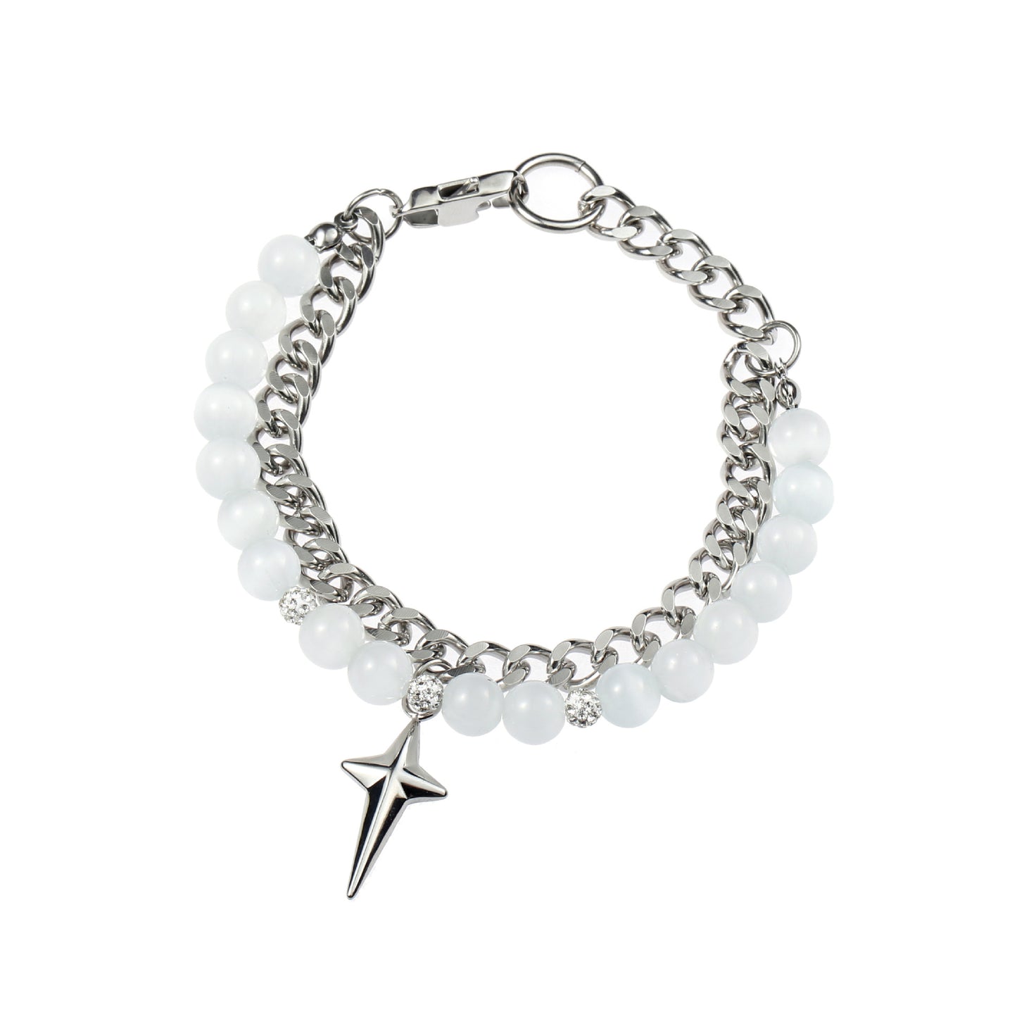 Opal Cross Double Layer Bracelet