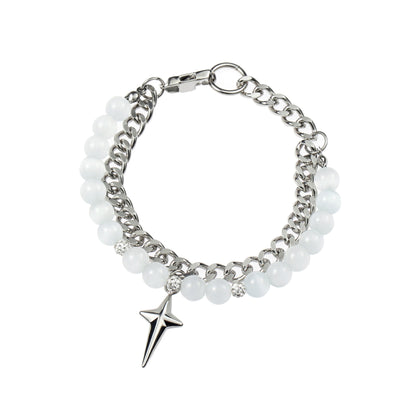Opal Cross Double Layer Bracelet
