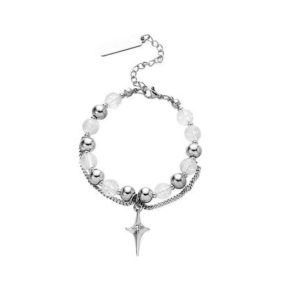 Novien Titanium Steel Pearl Cross Necklace
