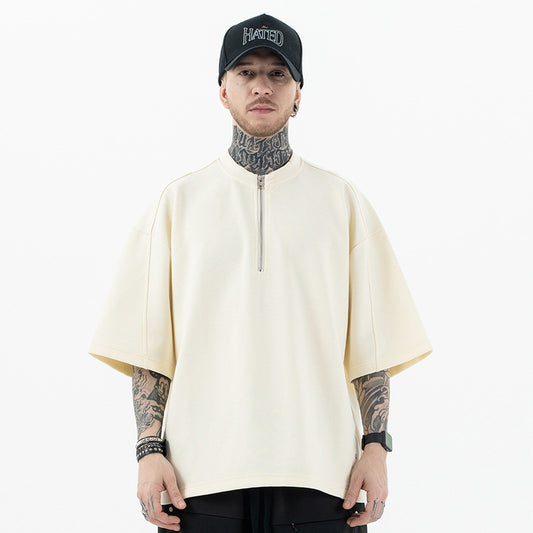 Half Zip Oversized Tee