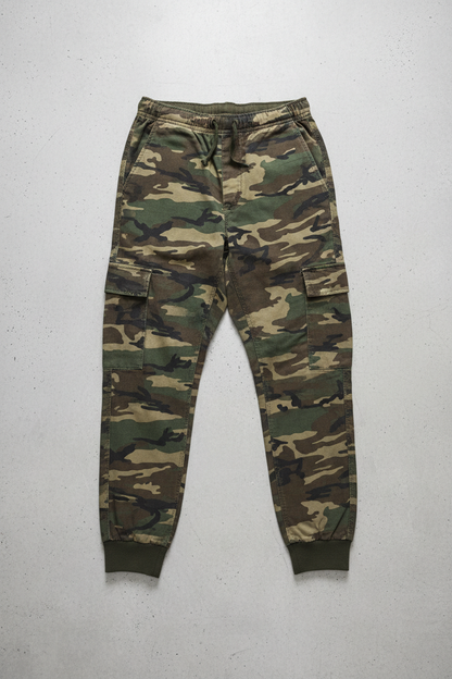 Camo Cargo Joggers - Flat Lay
