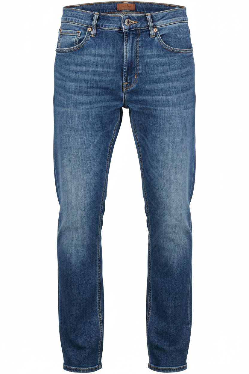 Casual Straight Wash Jeans - Front View