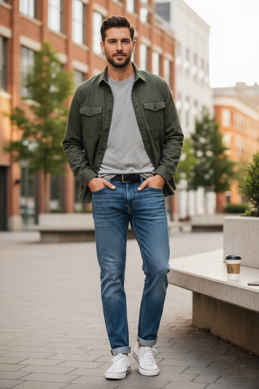 Casual Straight Wash Jeans - Lifestyle