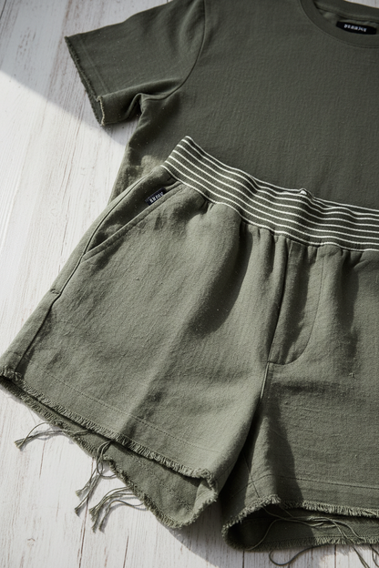 Casual Suit Shorts Tee - Detail Shot