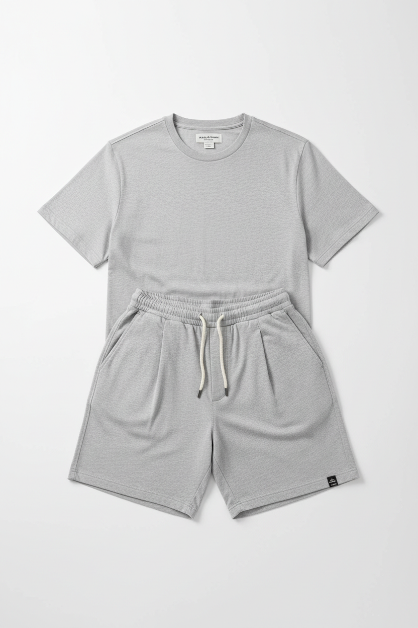 Casual Suit Shorts Tee - Flat Lay