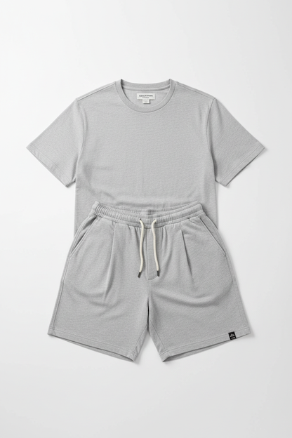 Casual Suit Shorts Tee - Flat Lay