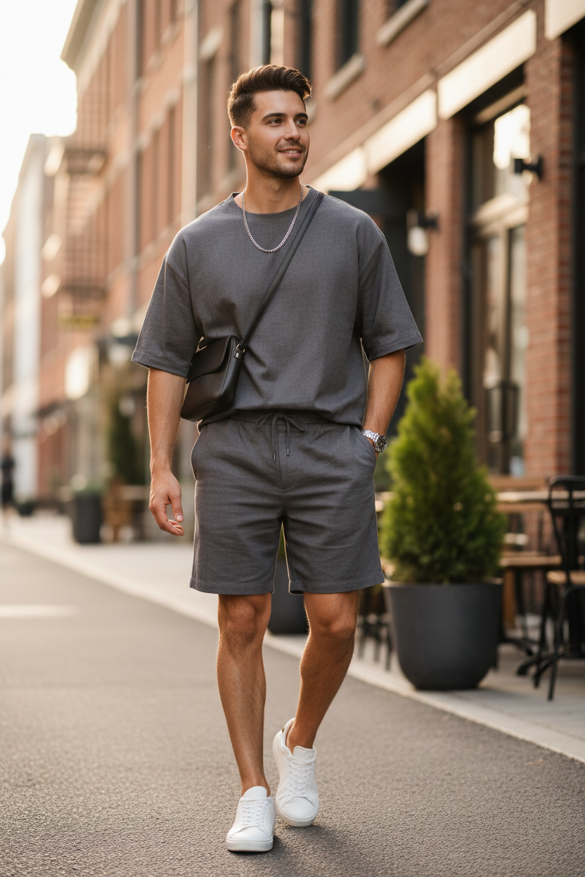 Casual Suit Shorts Tee - Lifestyle