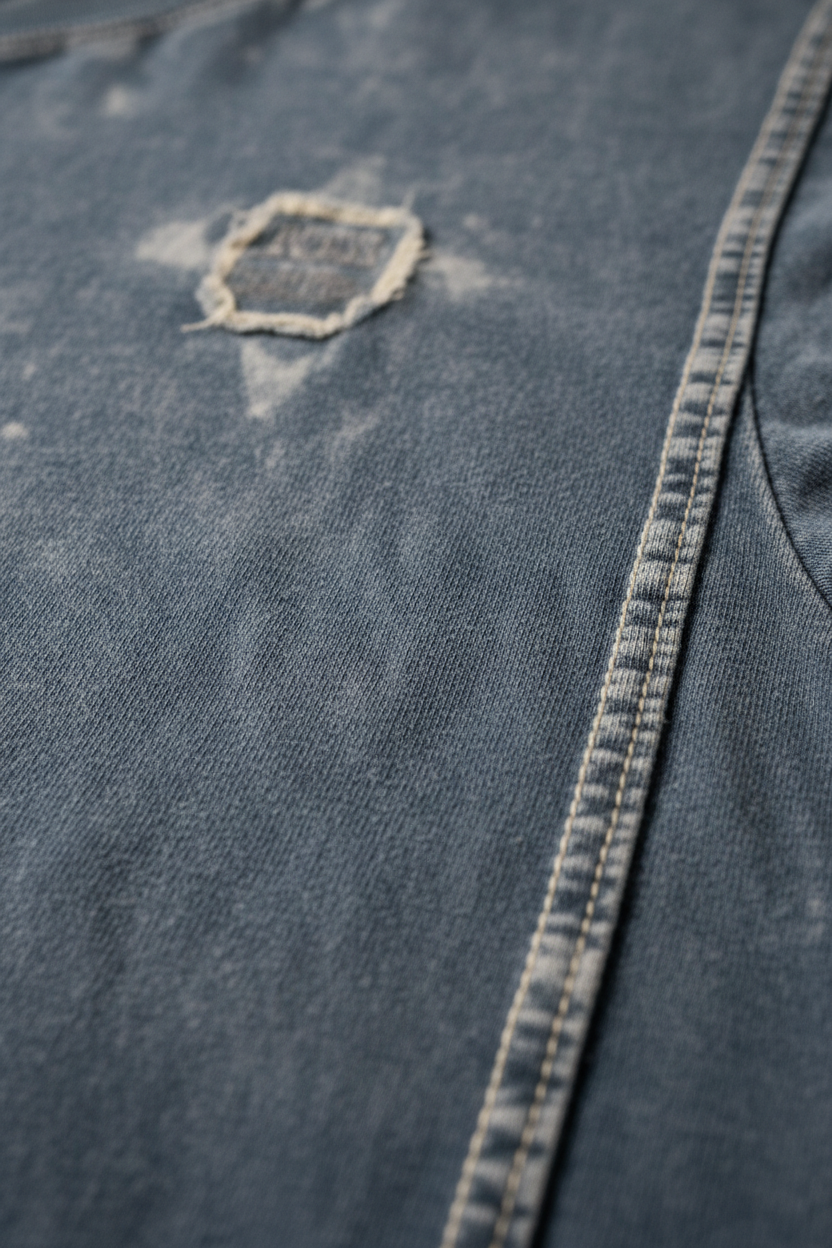 Casual Vintage Washed Tee - Close-Up Detail
