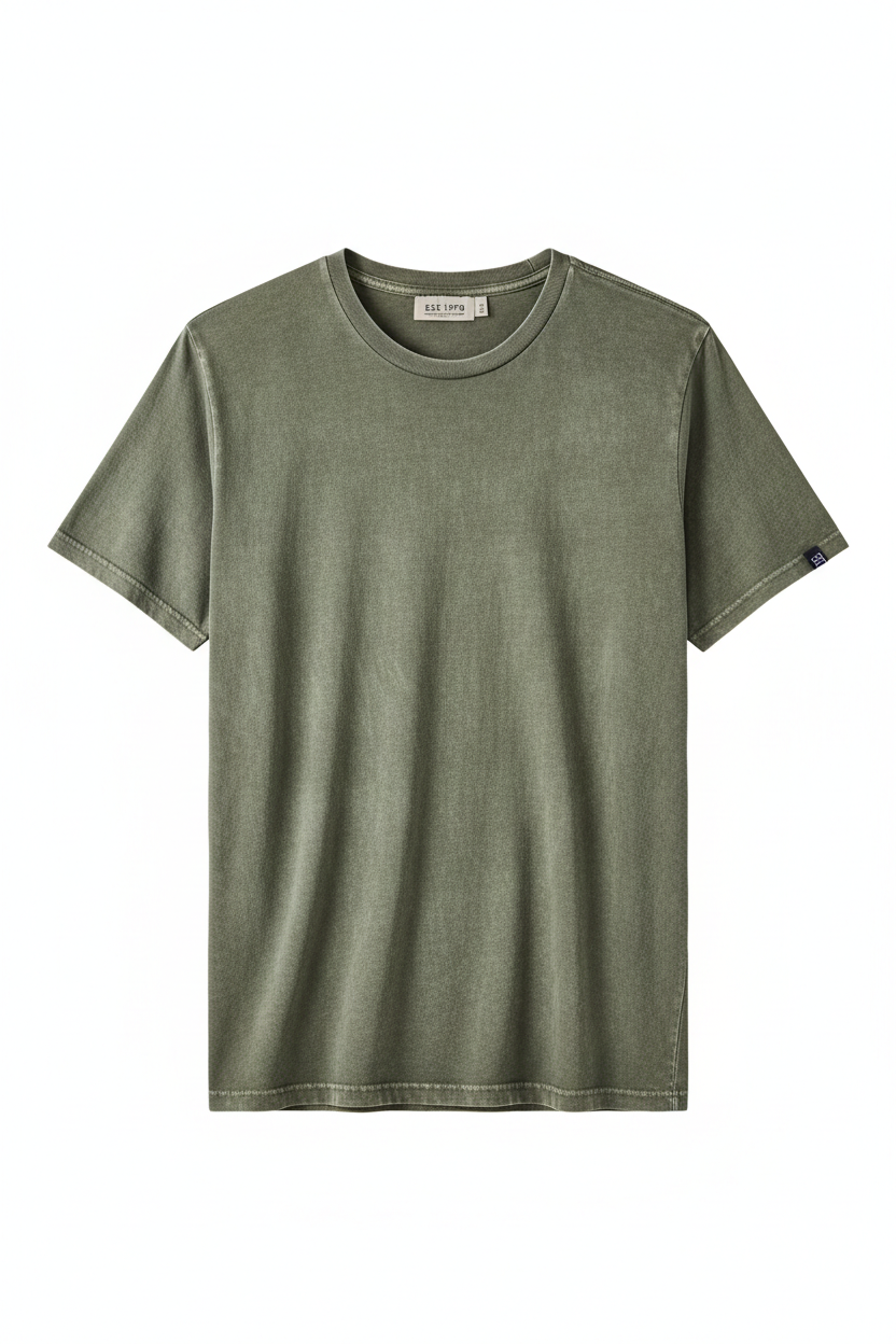 Casual Vintage Washed Tee - Front View