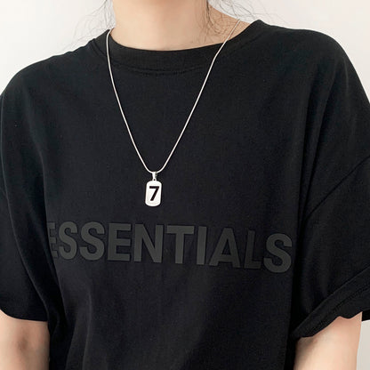 Lucky 7 Steel Pendant Necklace