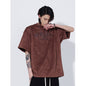 Suede Short-sleeved Men T-shirt 