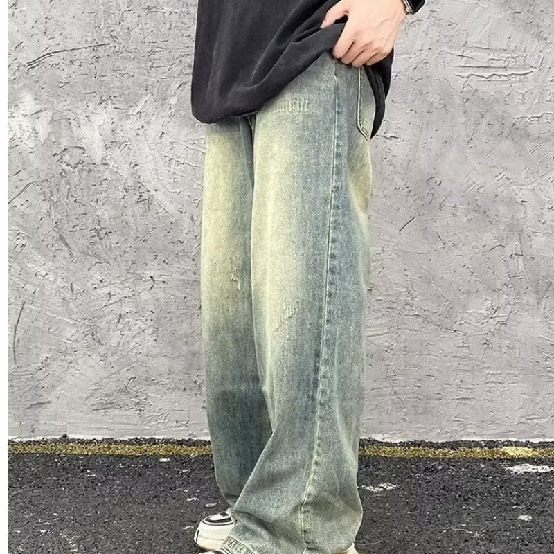 Vintage Wash Straight Jeans